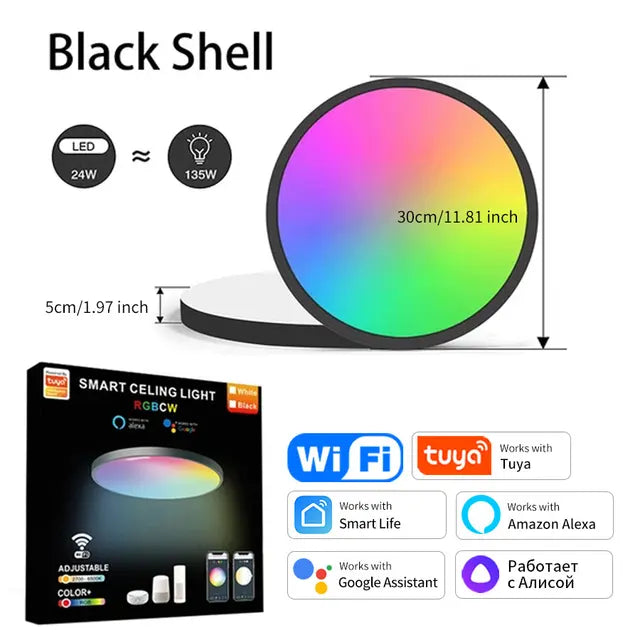 Tuya Multicolour Neon SMART LED  WiFi RGB Plafondlamp rond