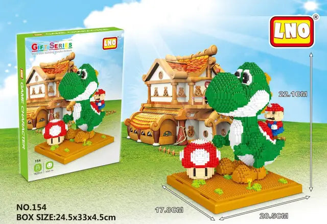 Mini Bricks Prinses Peach Bowser en Yoshi