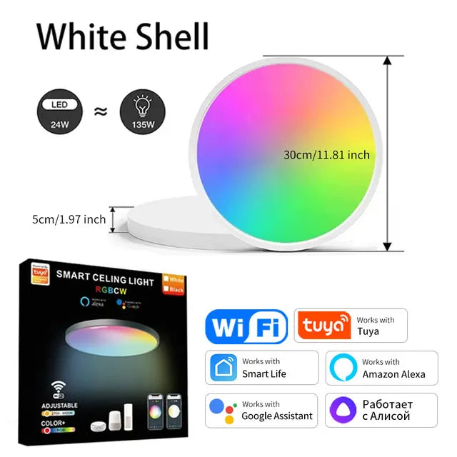 Tuya Multicolour Neon SMART LED  WiFi RGB Plafondlamp rond