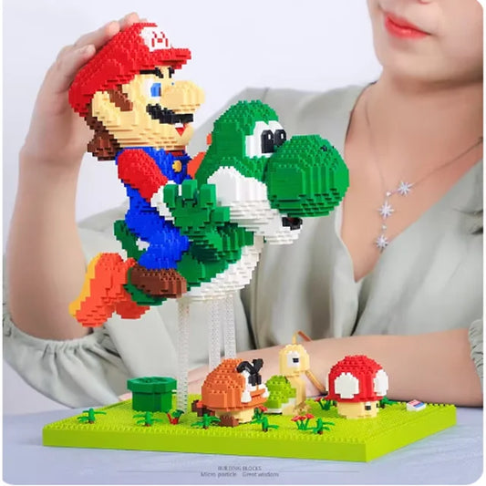 Mini Bricks Mario Bros Met Vliegende Yoshi