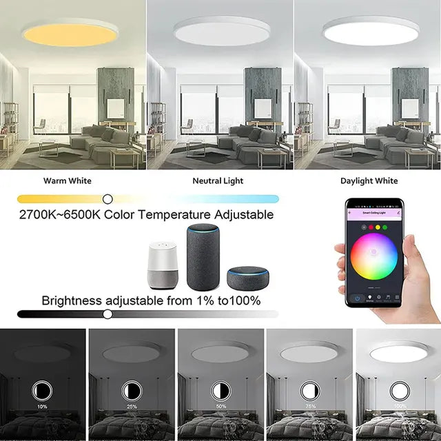 Tuya Multicolour Neon SMART LED  WiFi RGB Plafondlamp rond