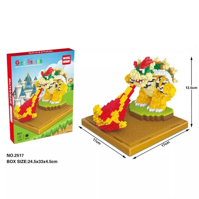 Mini Bricks Prinses Peach Bowser en Yoshi