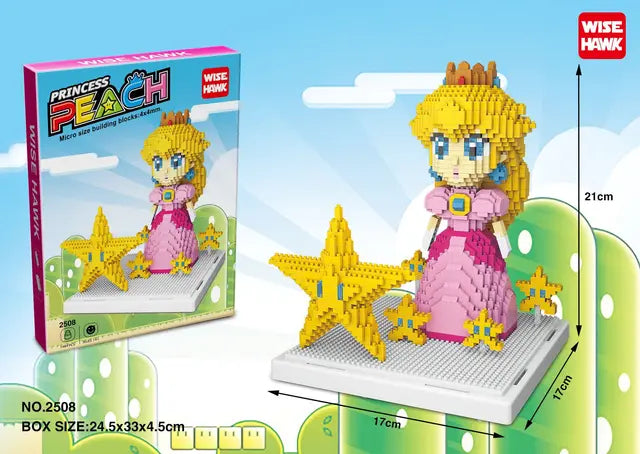 Mini Bricks Prinses Peach Bowser en Yoshi