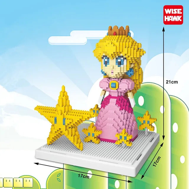 Mini Bricks Prinses Peach Bowser en Yoshi