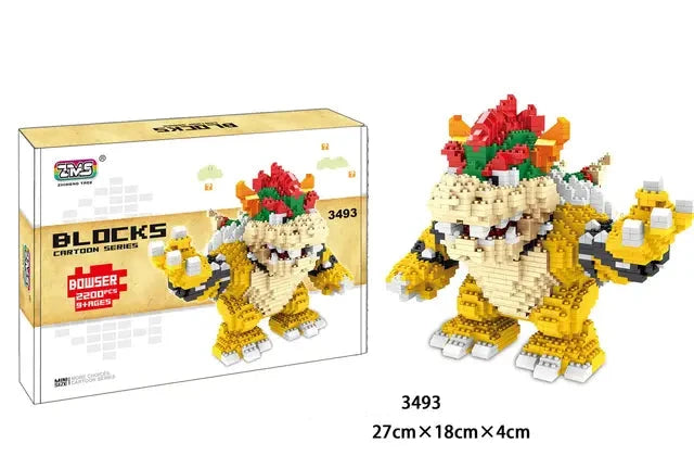 Mini Bricks Prinses Peach Bowser en Yoshi